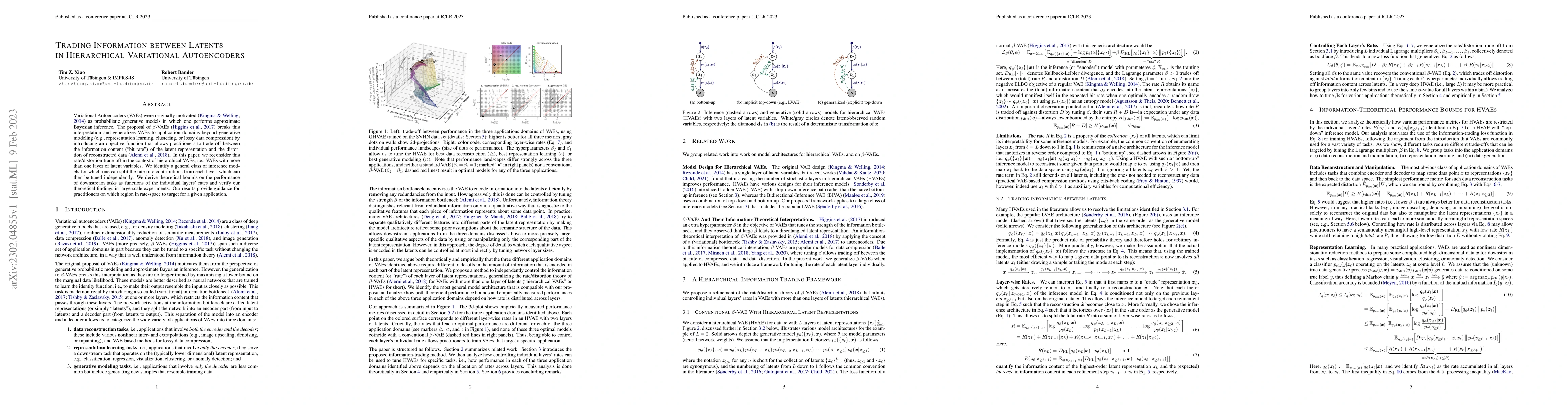 Thumbnail for Trading Information between Latents in Hierarchical Variational
  Autoencoders