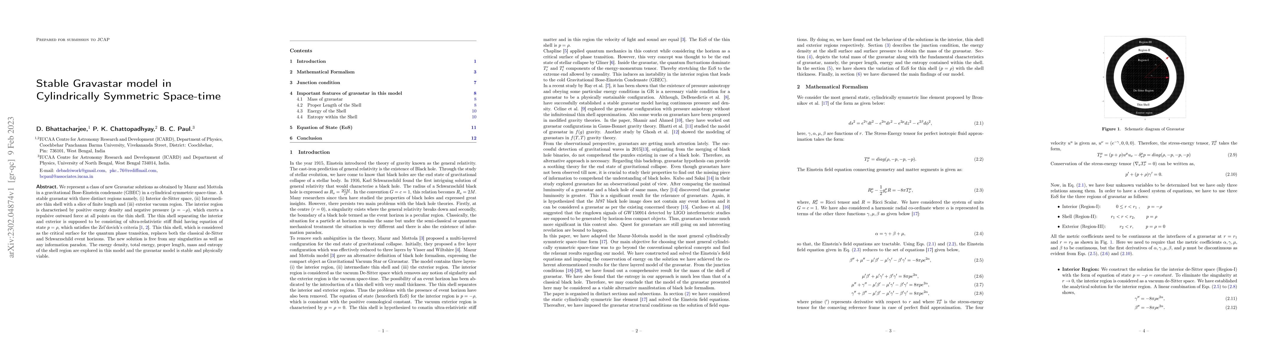 Thumbnail for Stable Gravastar model in Cylindrically Symmetric Space-time