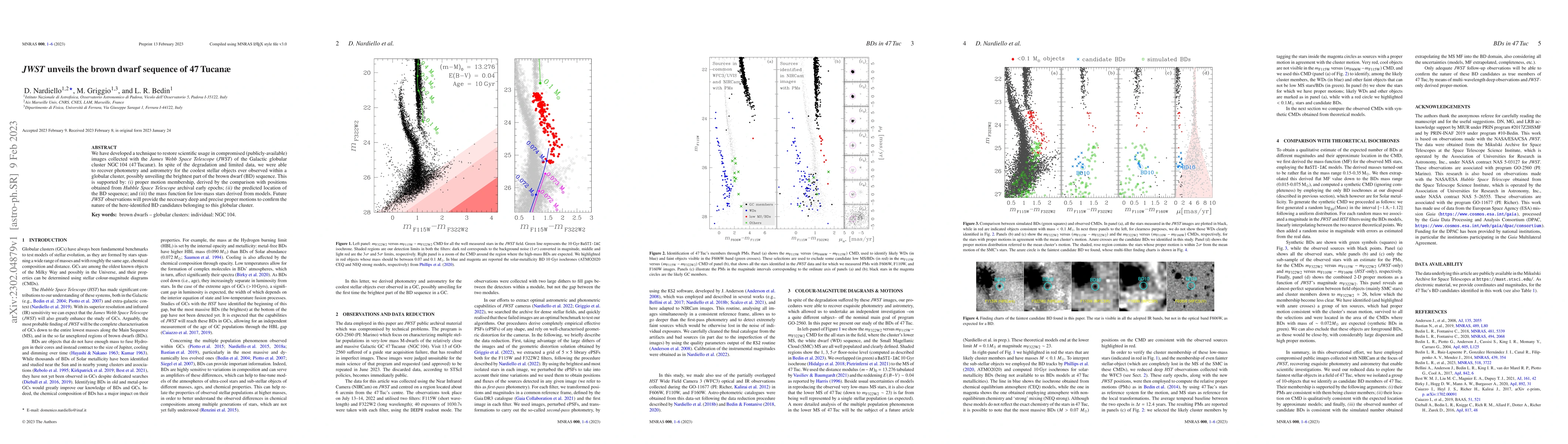 Thumbnail for JWST unveils the brown dwarf sequence of 47 Tucanae