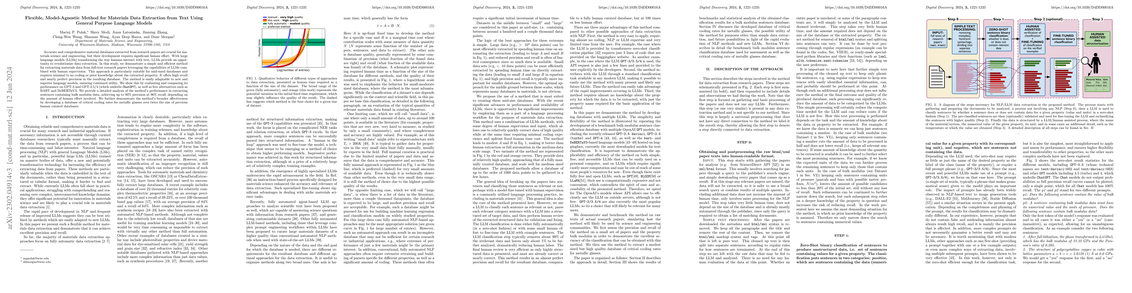 Thumbnail for Flexible, Model-Agnostic Method for Materials Data Extraction from Text
  Using General Purpose Language Models