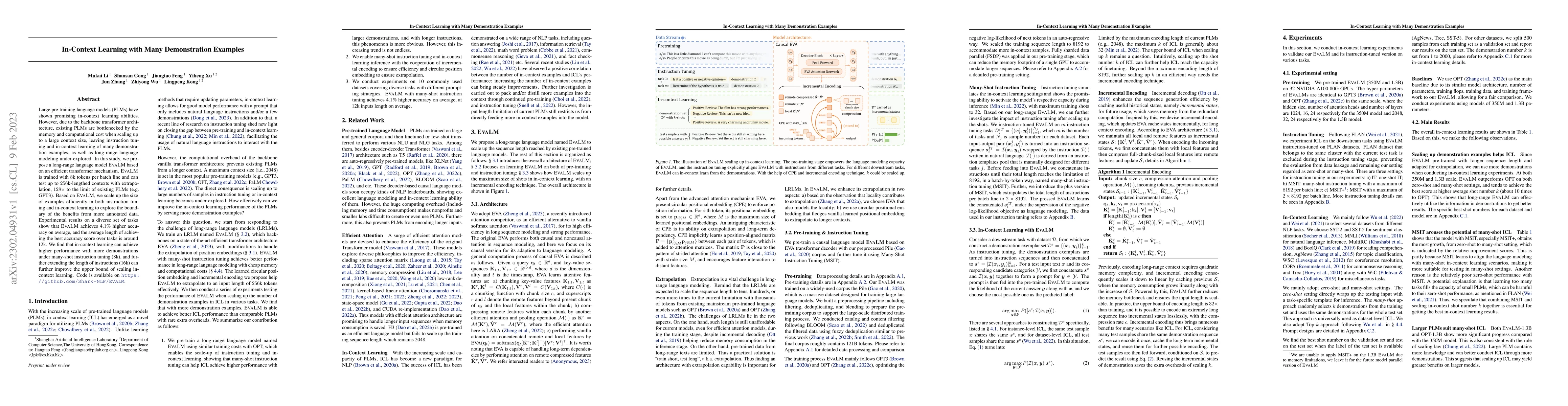 Thumbnail for In-Context Learning with Many Demonstration Examples