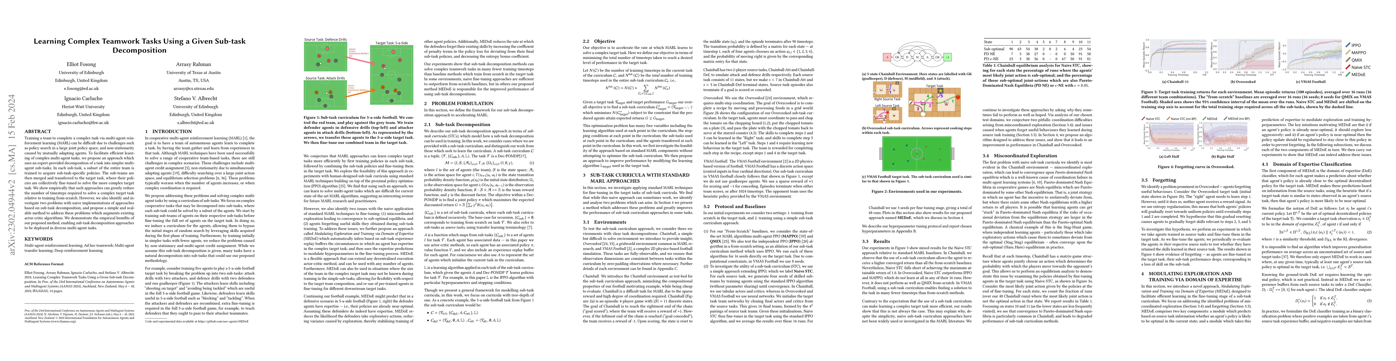 Thumbnail for Learning Complex Teamwork Tasks Using a Given Sub-task Decomposition