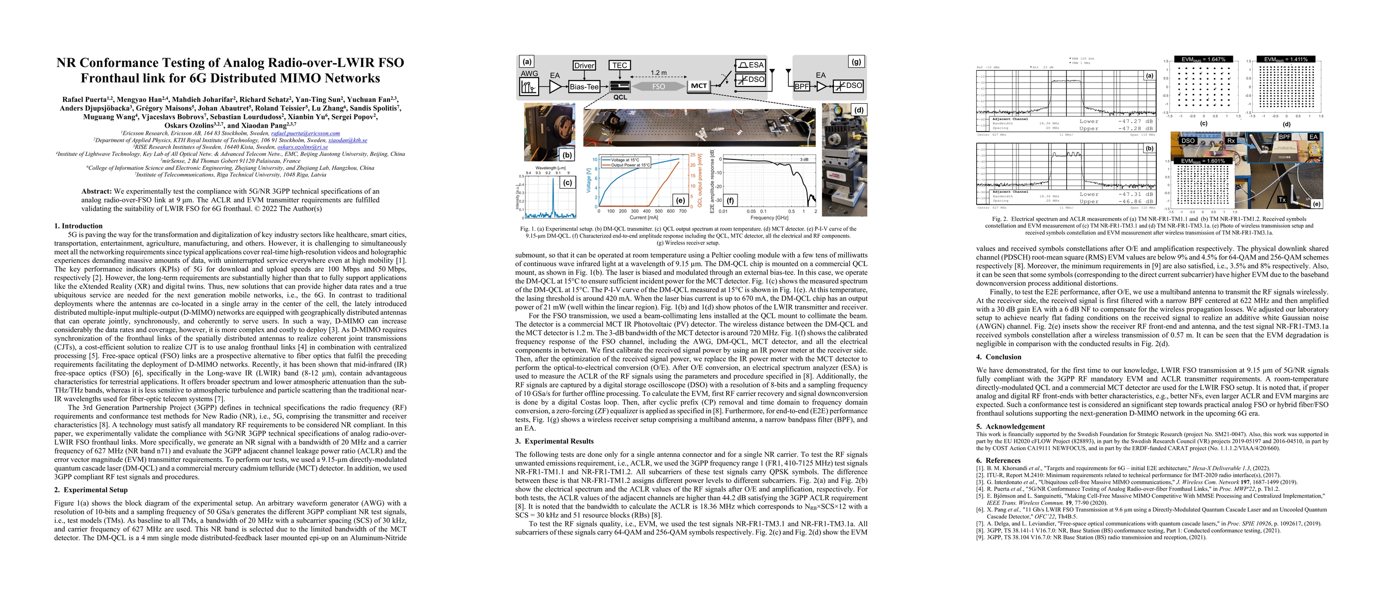 Thumbnail for NR Conformance Testing of Analog Radio-over-LWIR FSO Fronthaul link for
  6G Distributed MIMO Networks