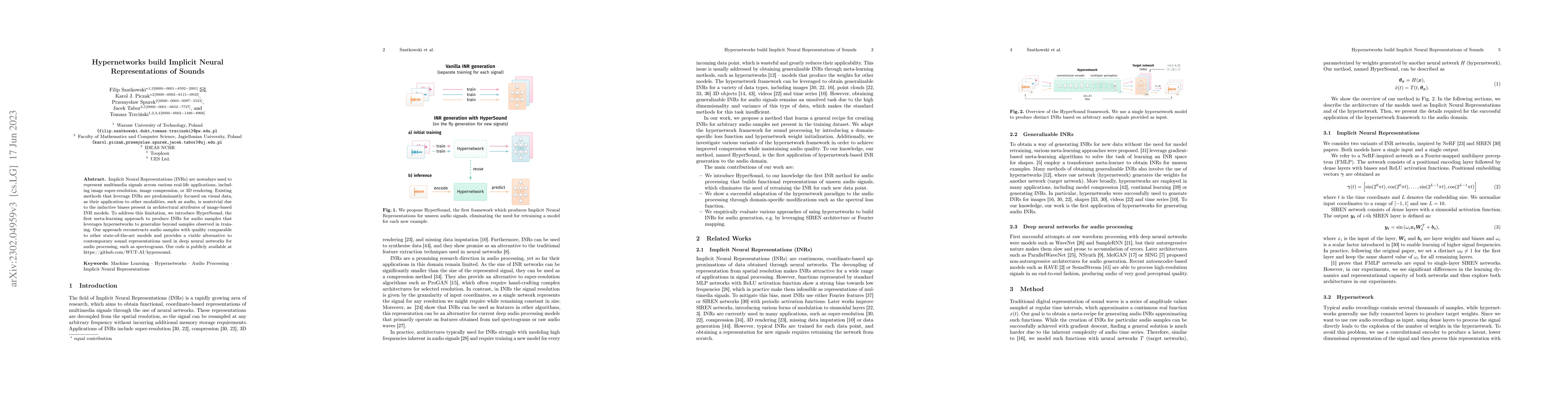 Thumbnail for Hypernetworks build Implicit Neural Representations of Sounds