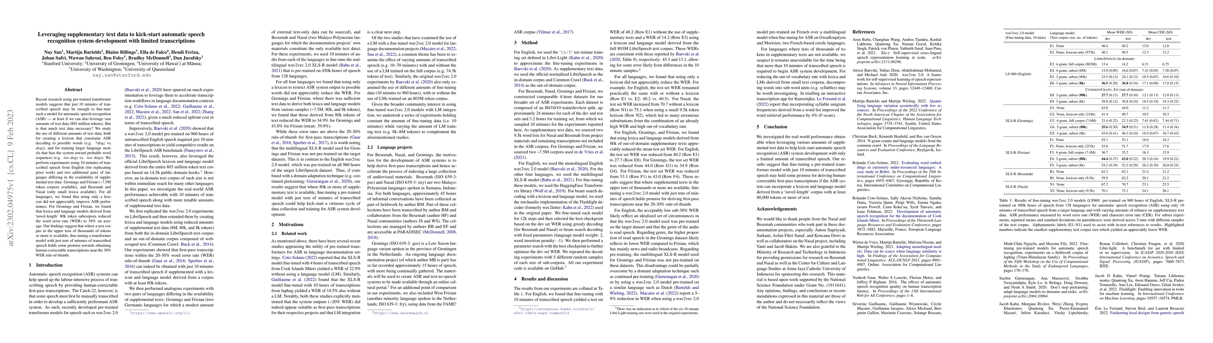 Thumbnail for Leveraging supplementary text data to kick-start automatic speech
  recognition system development with limited transcriptions