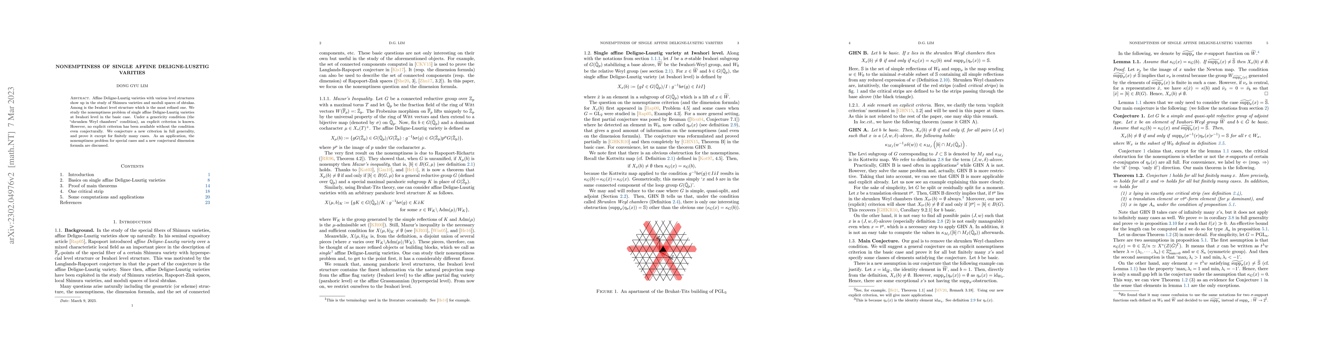 Thumbnail for Nonemptiness of single affine Deligne-Lusztig varieties