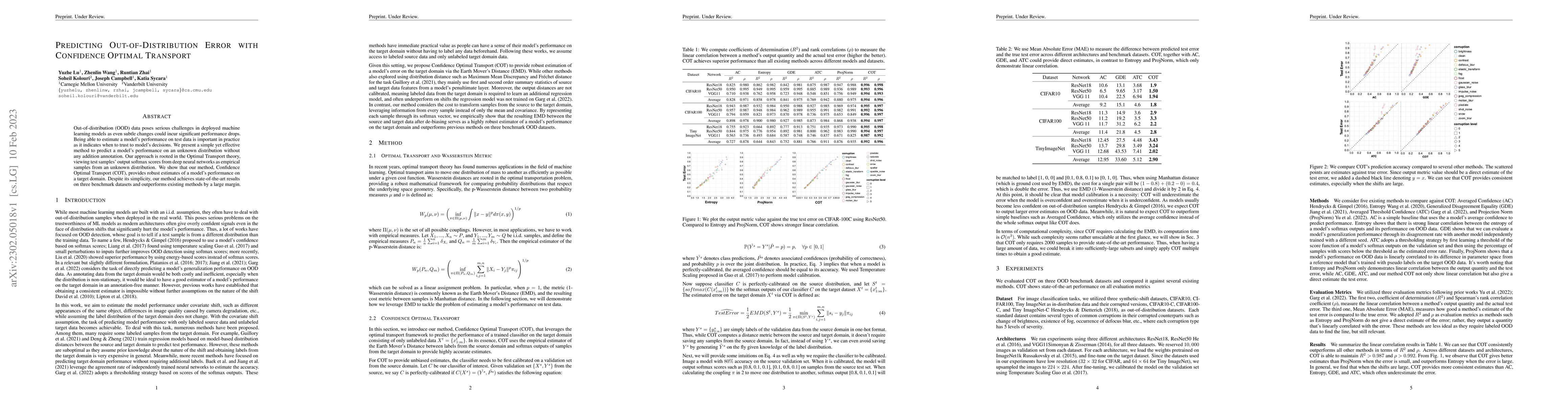 Thumbnail for Predicting Out-of-Distribution Error with Confidence Optimal Transport