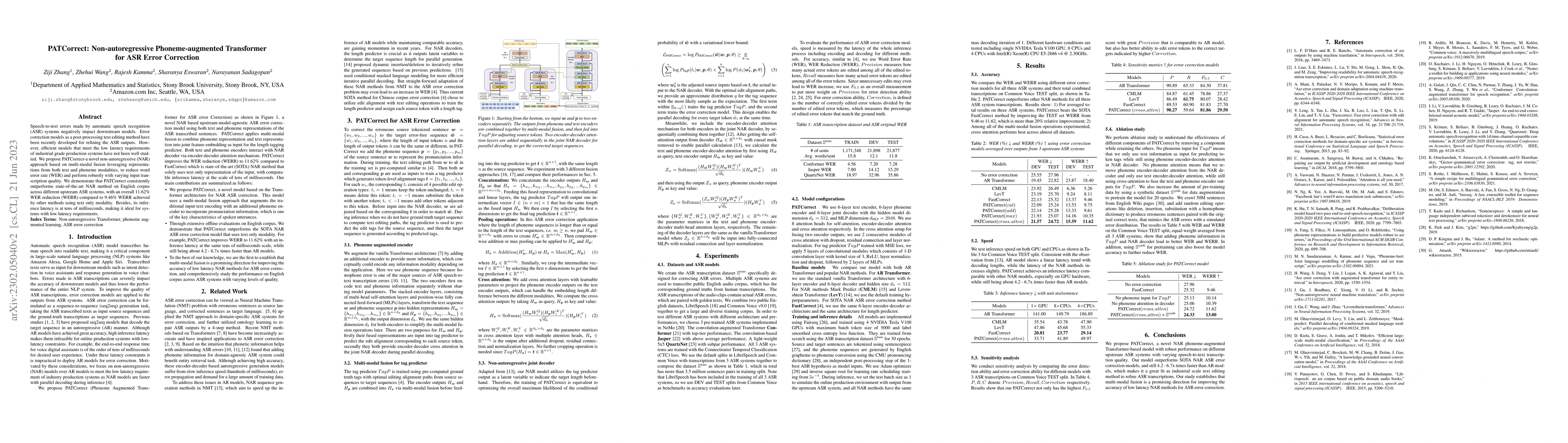 Thumbnail for PATCorrect: Non-autoregressive Phoneme-augmented Transformer for ASR
  Error Correction
