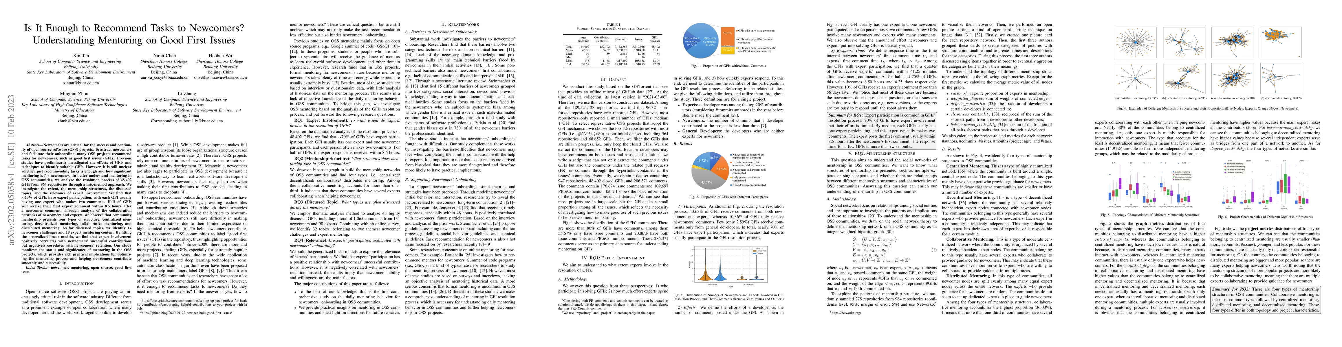 Thumbnail for Is It Enough to Recommend Tasks to Newcomers? Understanding Mentoring on
  Good First Issues