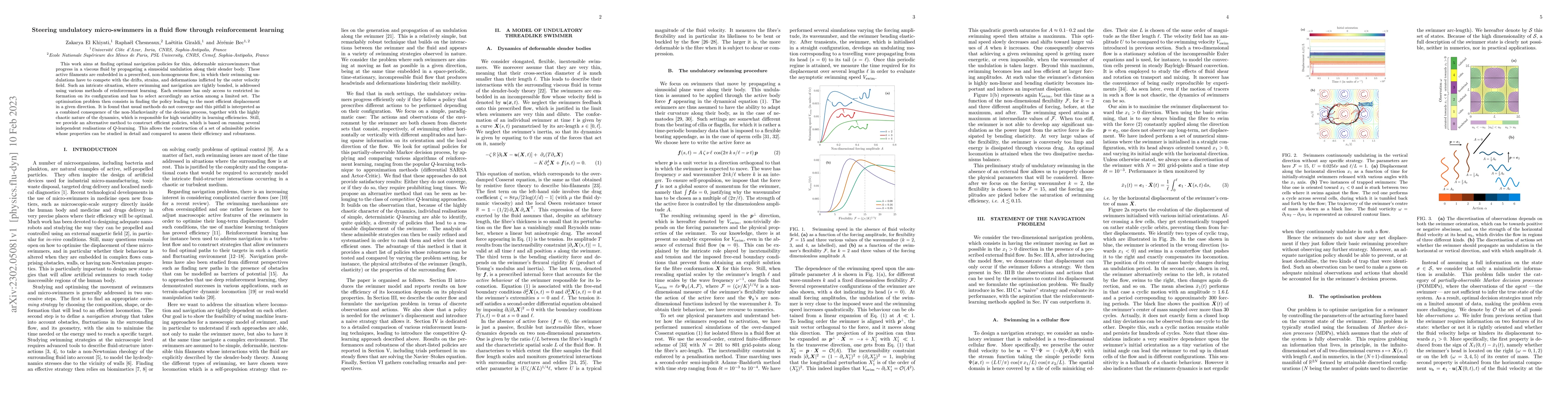 Thumbnail for Steering undulatory micro-swimmers in a fluid flow through reinforcement
  learning