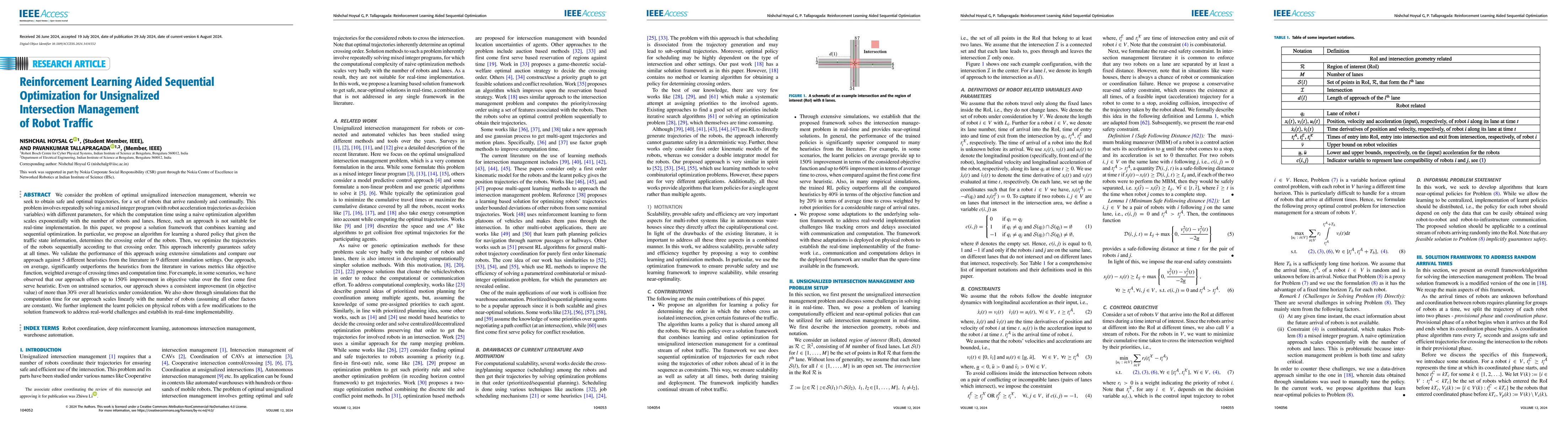 Thumbnail for Reinforcement Learning Aided Sequential Optimization for Unsignalized
  Intersection Management of Robot Traffic