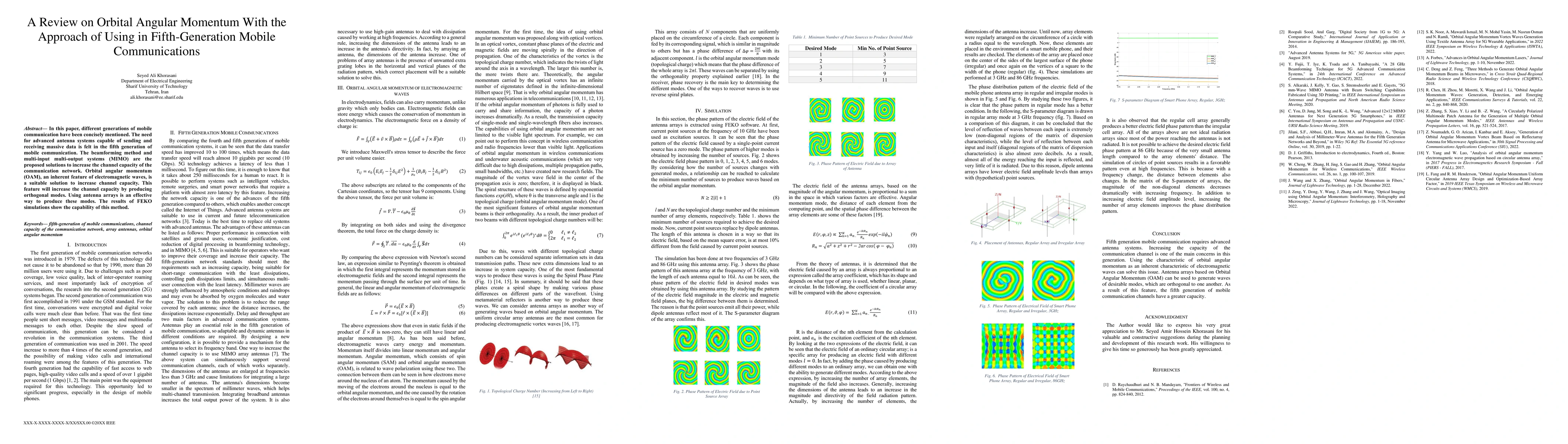 Thumbnail for A Review on Orbital Angular Momentum With the Approach of Using in
  Fifth-Generation Mobile Communications