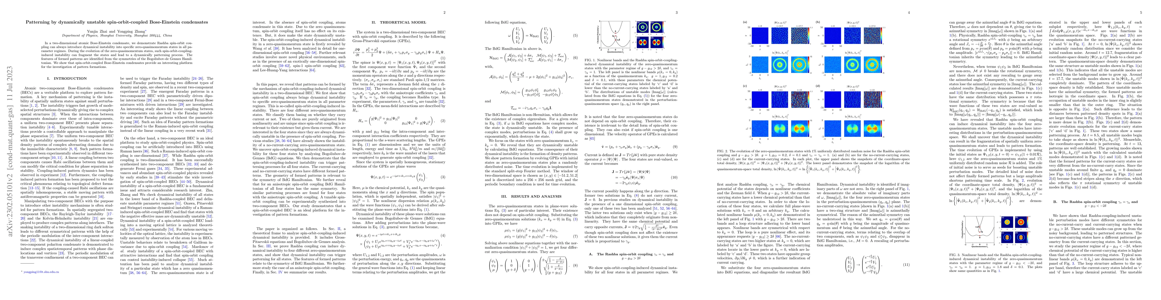 Thumbnail for Patterning by dynamically unstable spin-orbit-coupled Bose-Einstein
  condensates