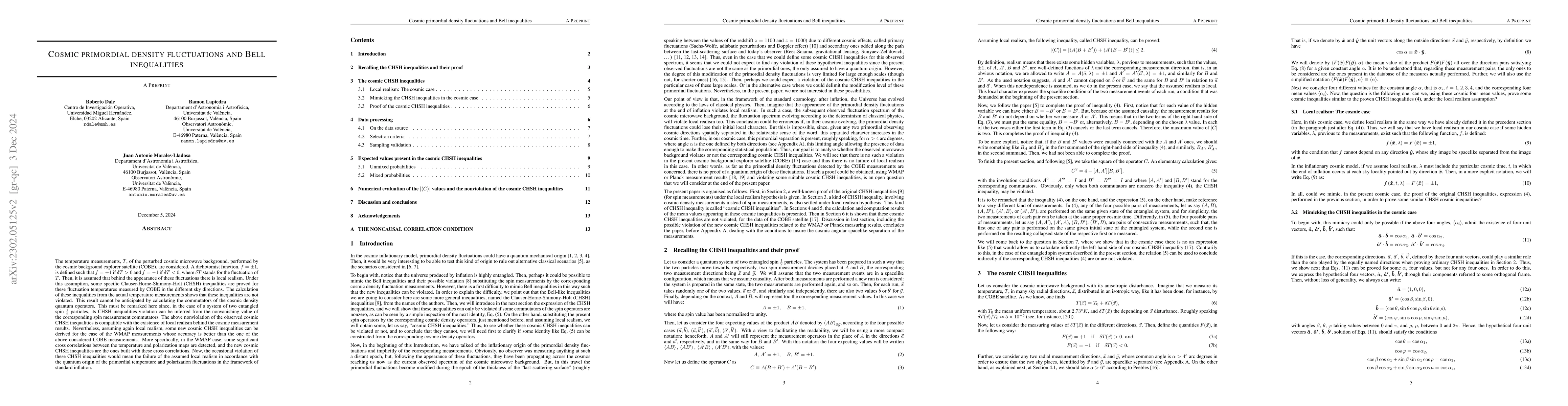 Thumbnail for Cosmic primordial density fluctuations and Bell inequalities