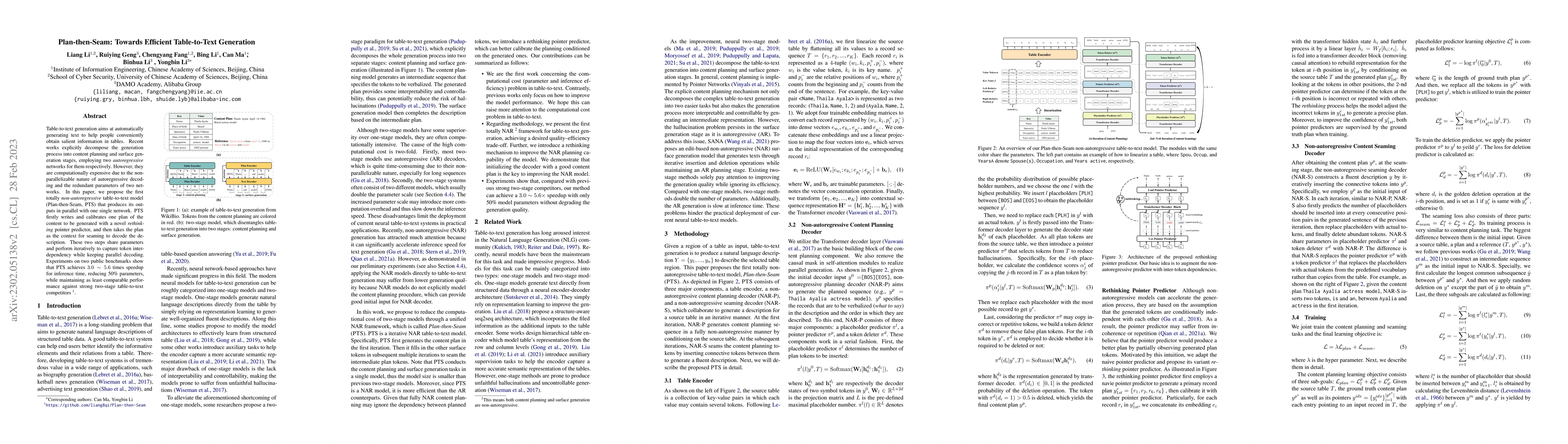 Thumbnail for Plan-then-Seam: Towards Efficient Table-to-Text Generation