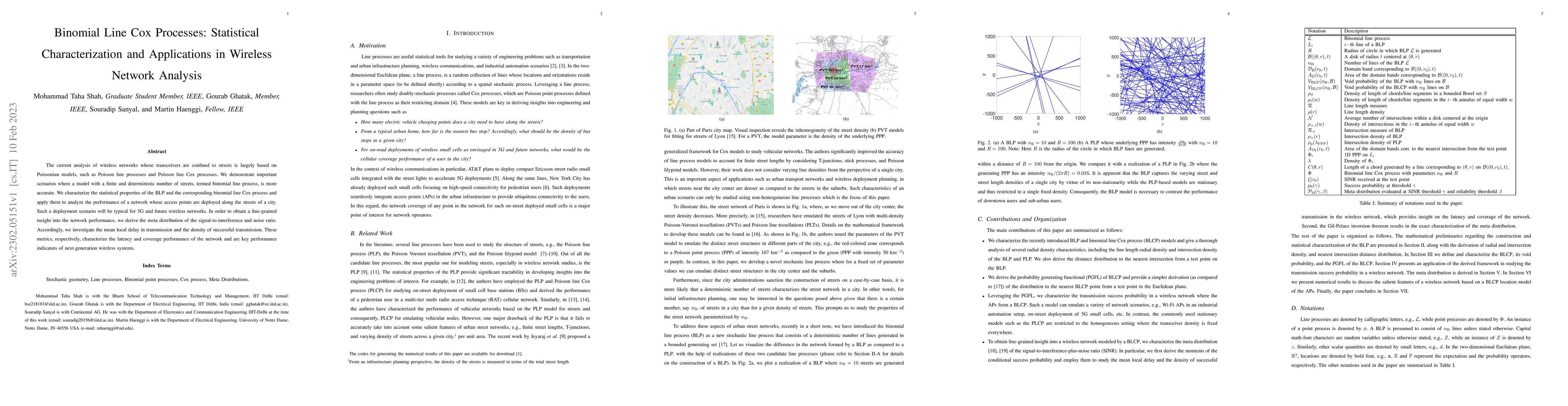 Thumbnail for Binomial Line Cox Processes: Statistical Characterization and
  Applications in Wireless Network Analysis