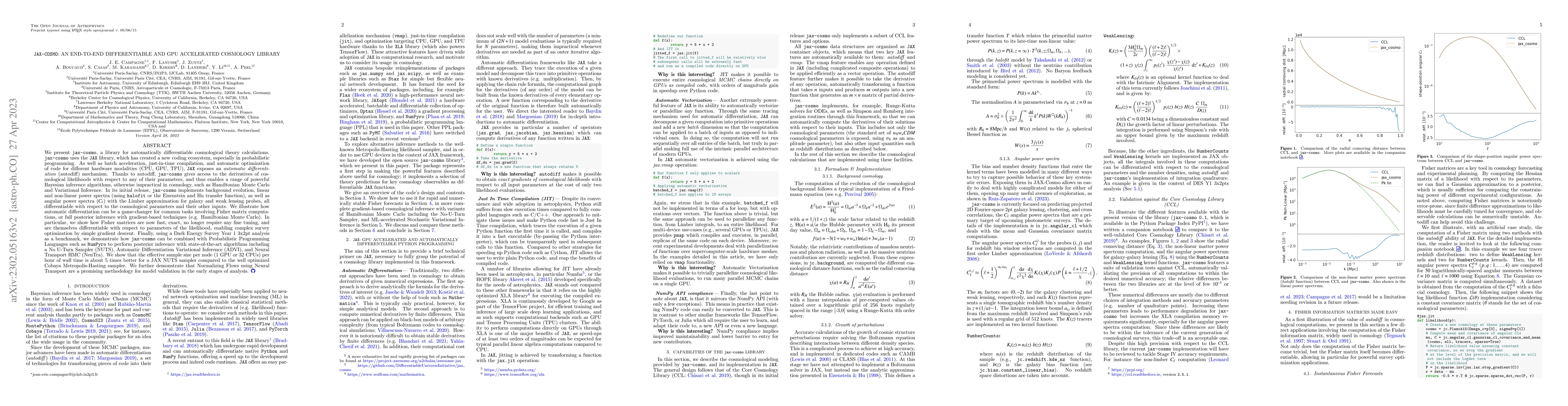 Thumbnail for JAX-COSMO: An End-to-End Differentiable and GPU Accelerated Cosmology
  Library