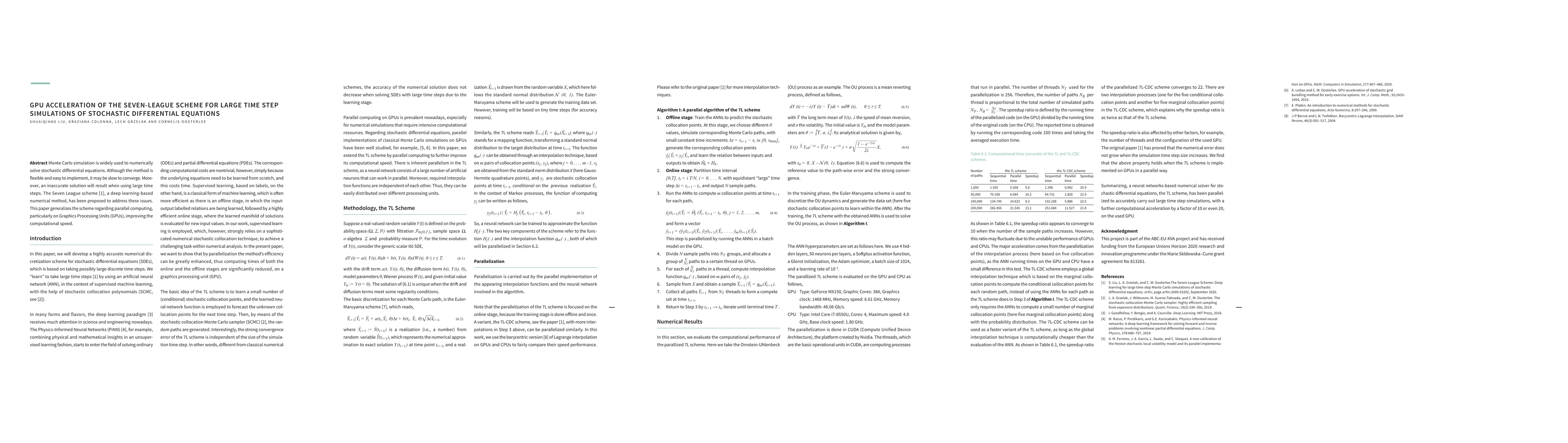Thumbnail for GPU acceleration of the Seven-League Scheme for large time step
  simulations of stochastic differential equations