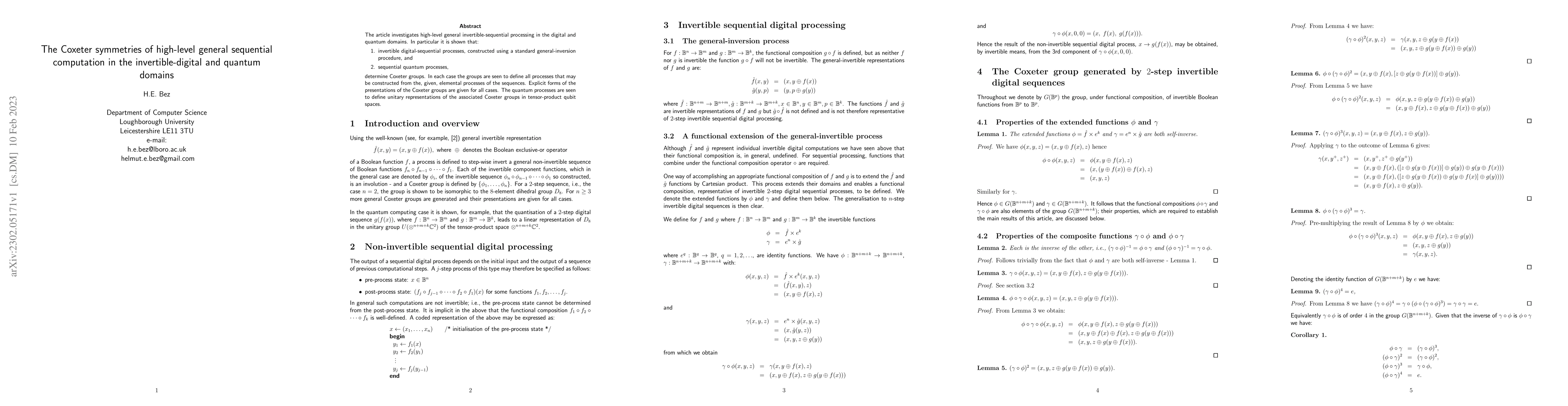 Thumbnail for The Coxeter symmetries of high-level general sequential computation in
  the invertible-digital and quantum domains