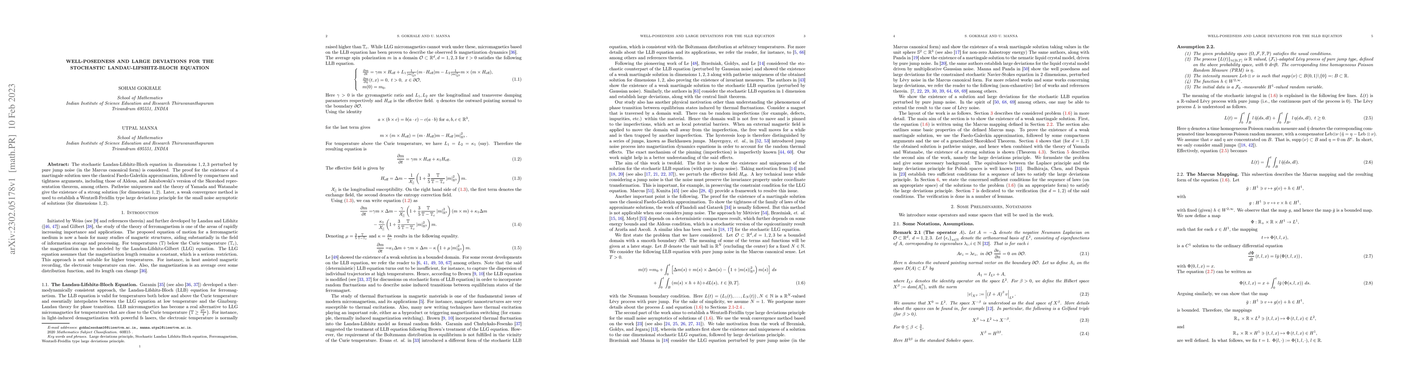 Thumbnail for Well-posedness and large deviations for the stochastic Landau Lifshitz
  Bloch equation
