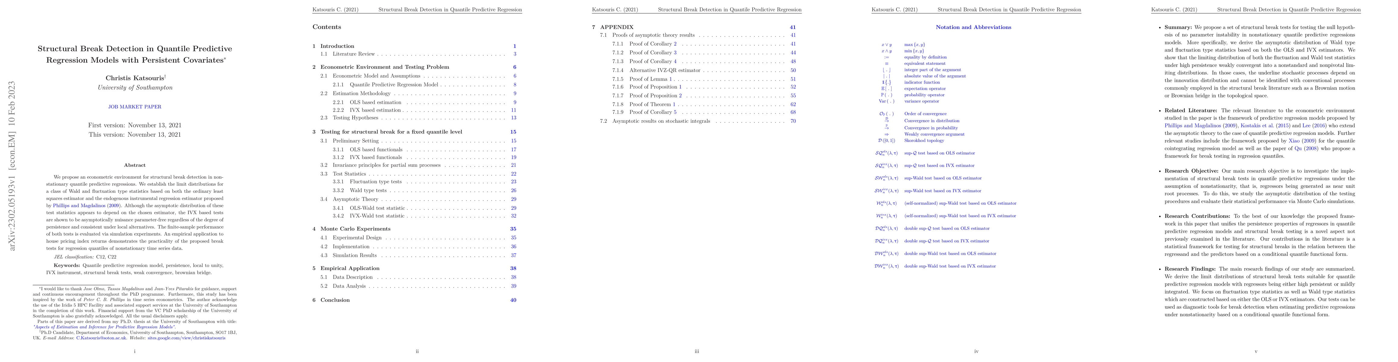 Thumbnail for Structural Break Detection in Quantile Predictive Regression Models with
  Persistent Covariates