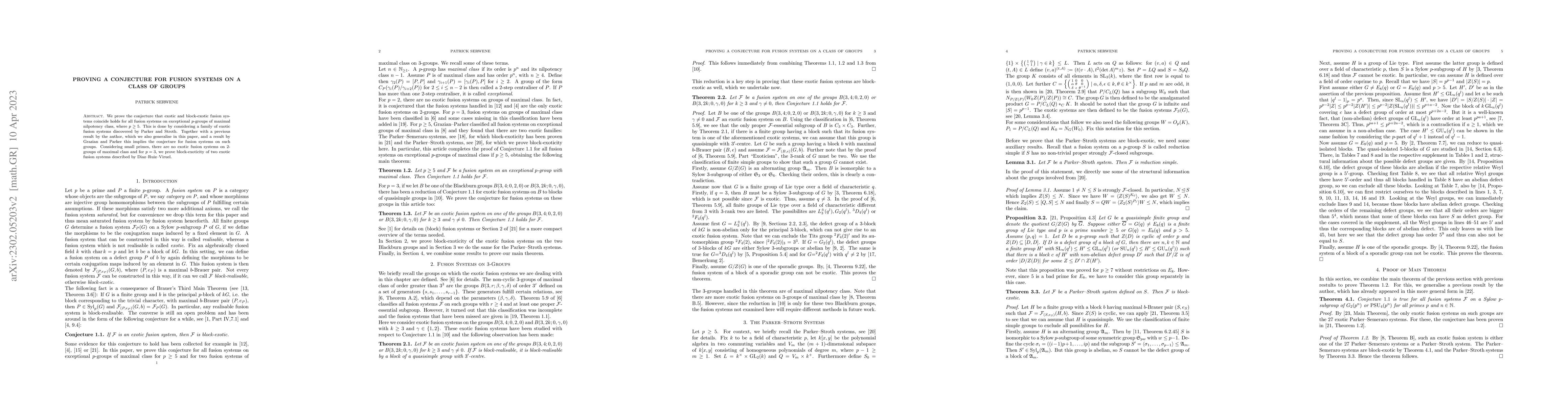 Thumbnail for Proving a conjecture for fusion systems on a class of groups