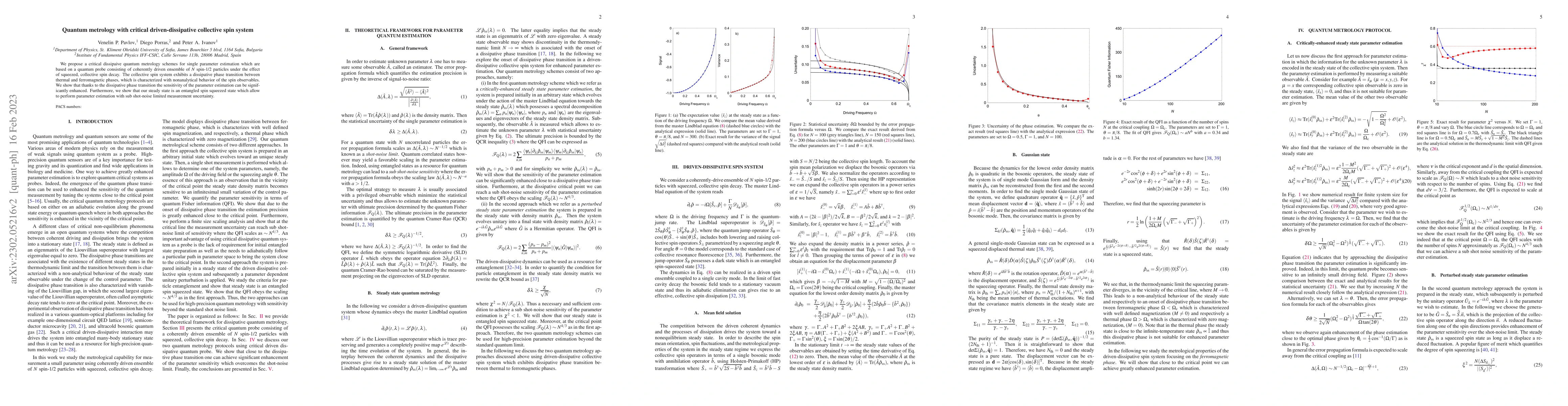 Thumbnail for Quantum metrology with critical driven-dissipative collective spin
  system