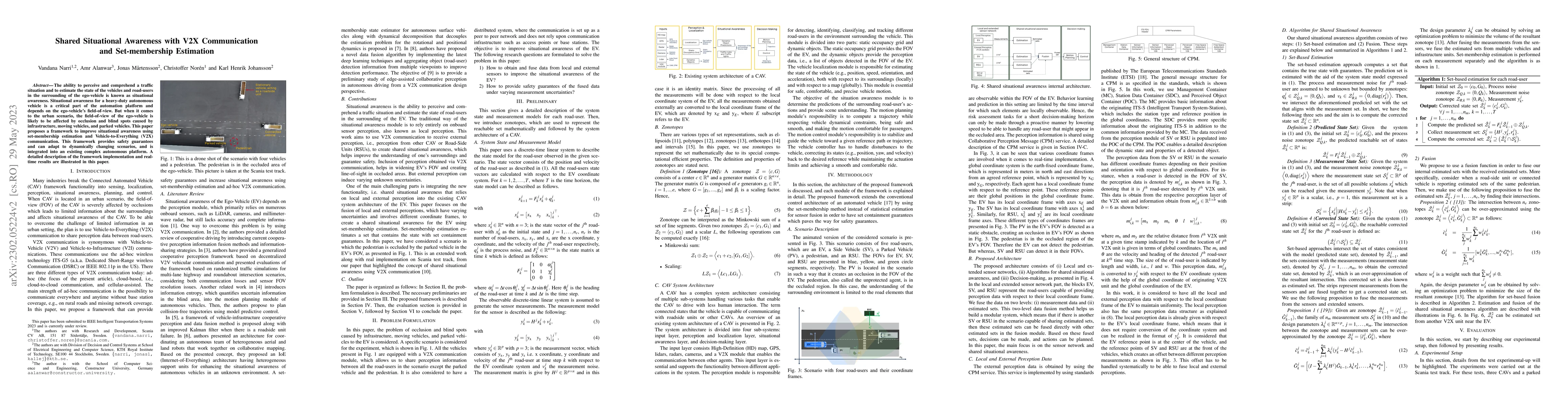 Thumbnail for Shared Situational Awareness with V2X Communication and Set-membership
  Estimation
