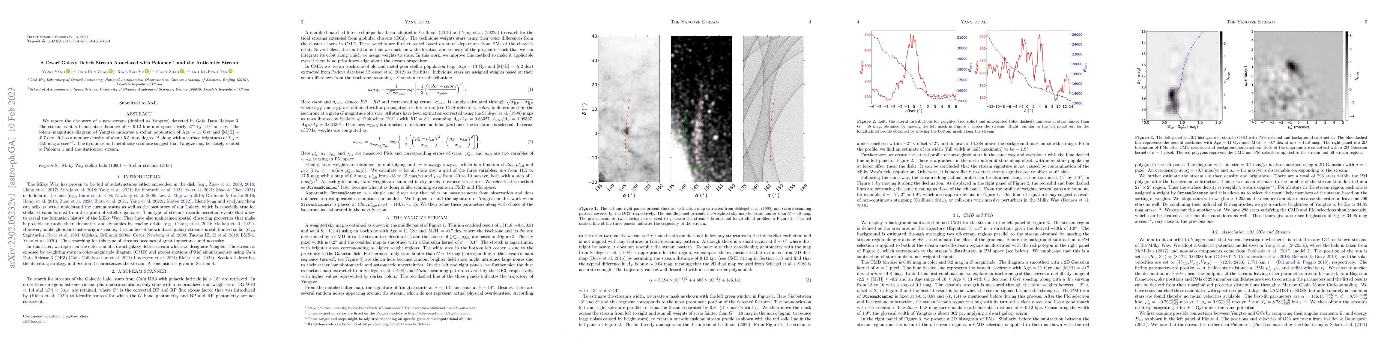 Thumbnail for A Dwarf Galaxy Debris Stream Associated with Palomar 1 and the
  Anticenter Stream