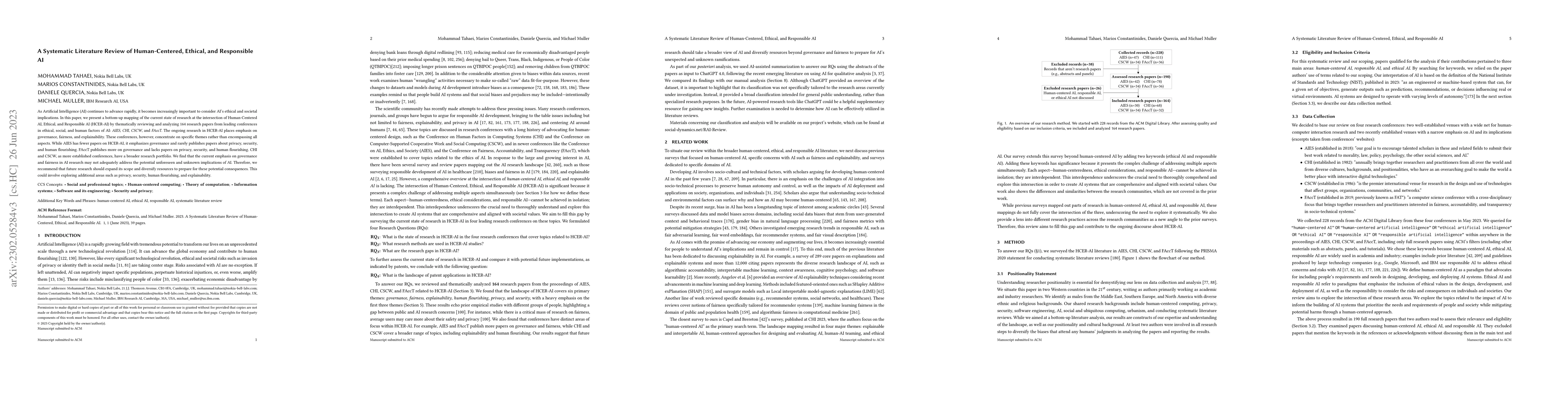 Thumbnail for A Systematic Literature Review of Human-Centered, Ethical, and
  Responsible AI