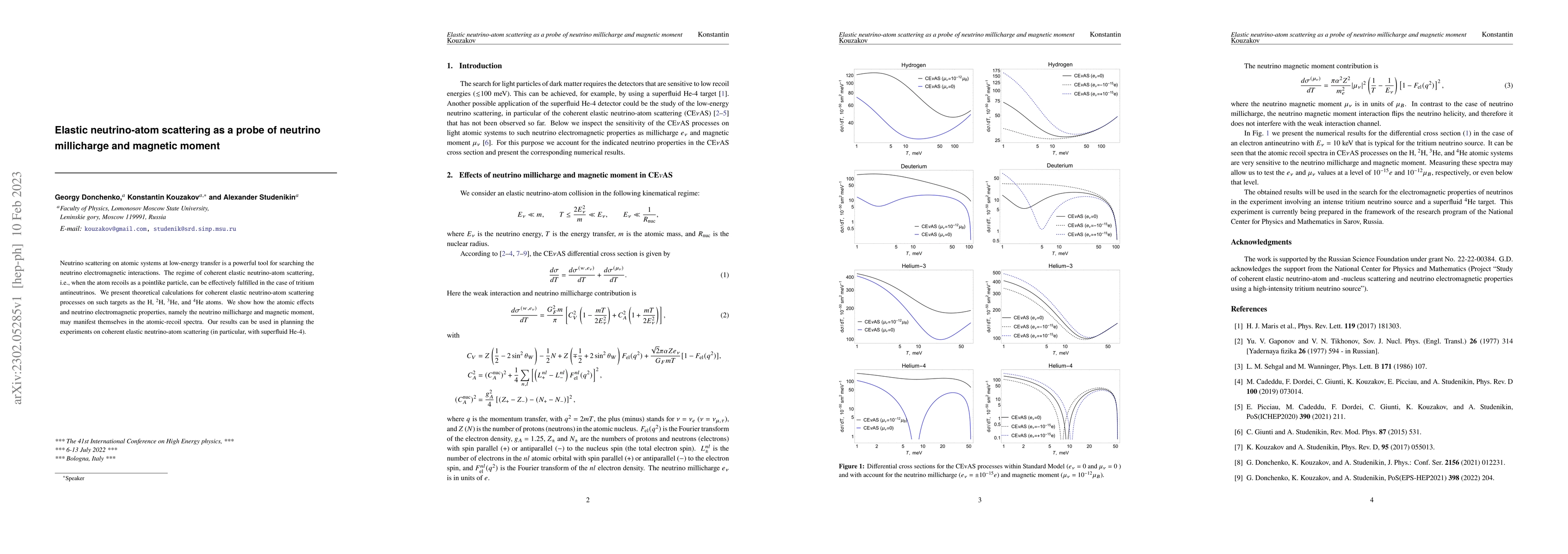 Thumbnail for Elastic neutrino-atom scattering as a probe of neutrino millicharge and
  magnetic moment
