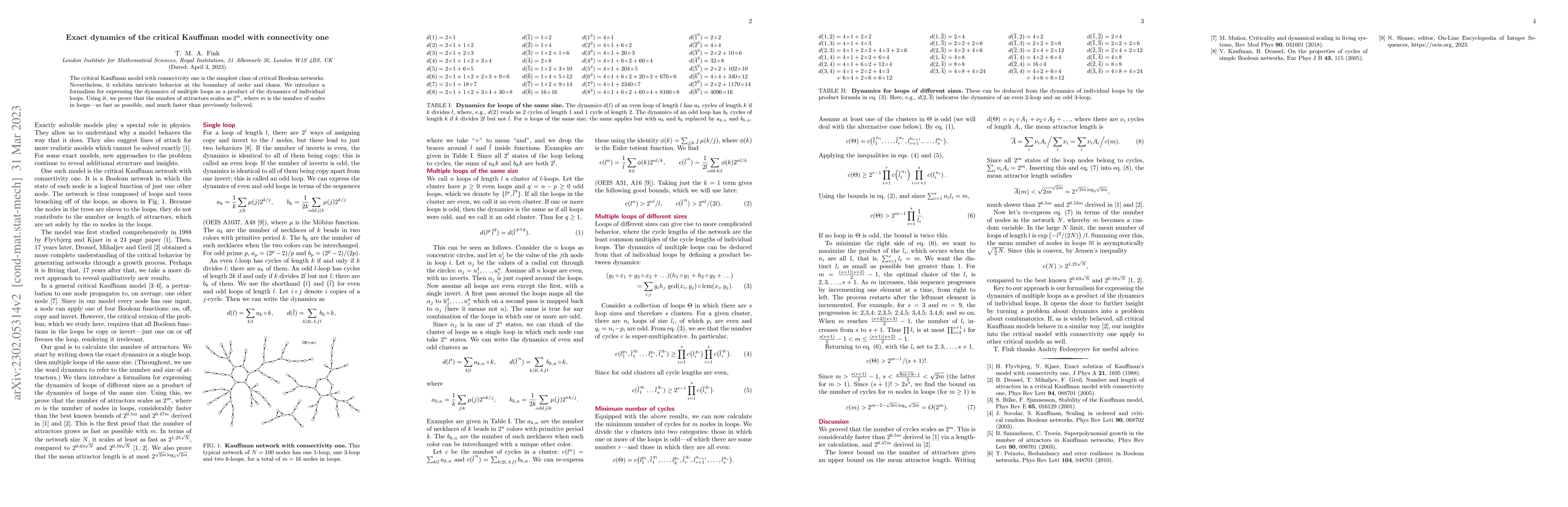 Thumbnail for Exact dynamics of the critical Kauffman model with connectivity one