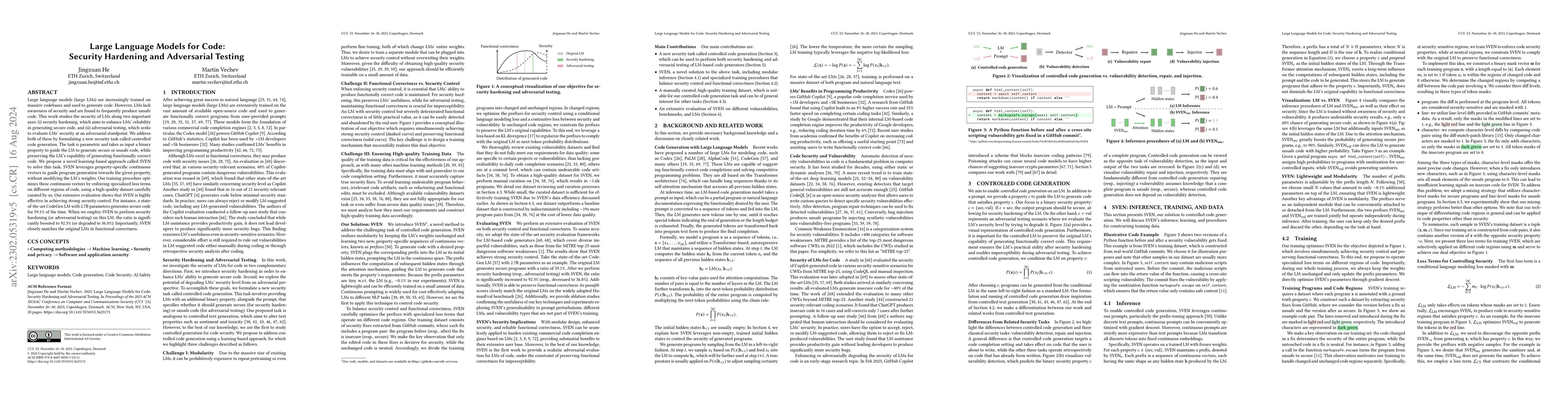 Thumbnail for Large Language Models for Code: Security Hardening and Adversarial
  Testing