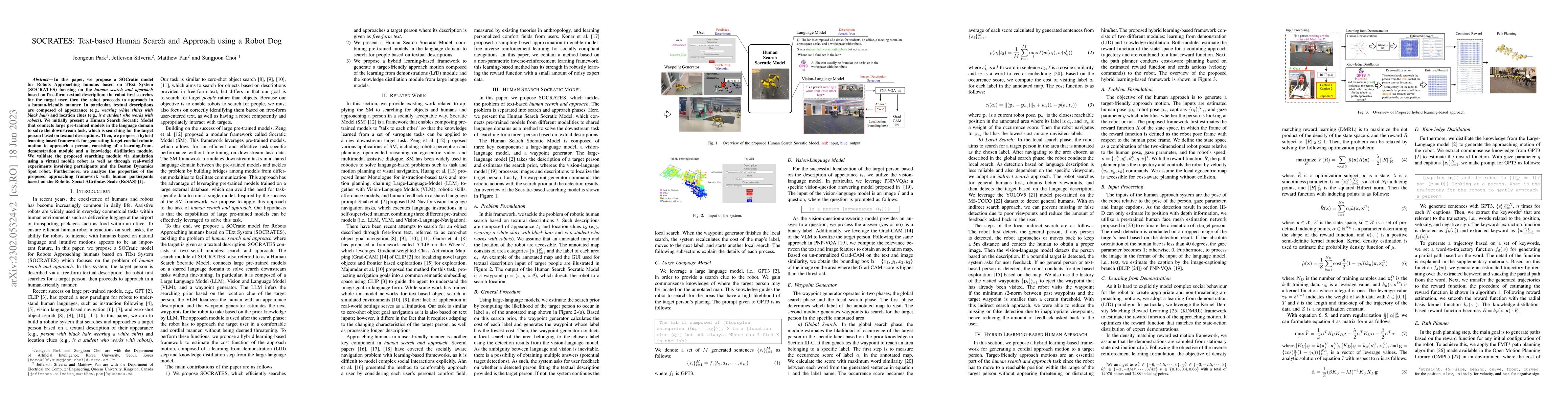 Thumbnail for SOCRATES: Text-based Human Search and Approach using a Robot Dog
