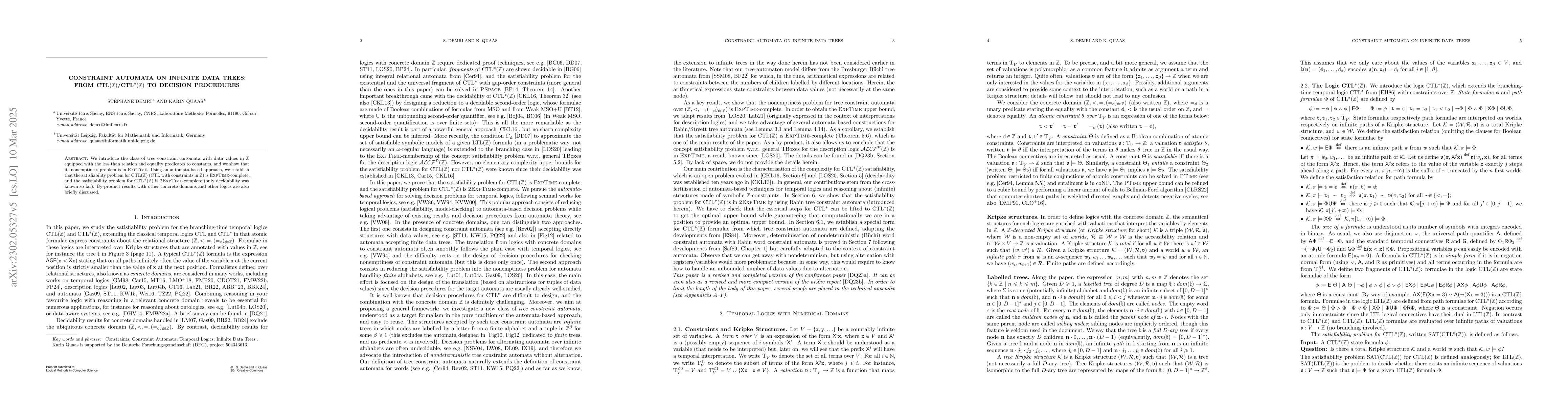 Thumbnail for Constraint Automata on Infinite Data Trees: From CTL(Z)/CTL*(Z) To
  Decision Procedures