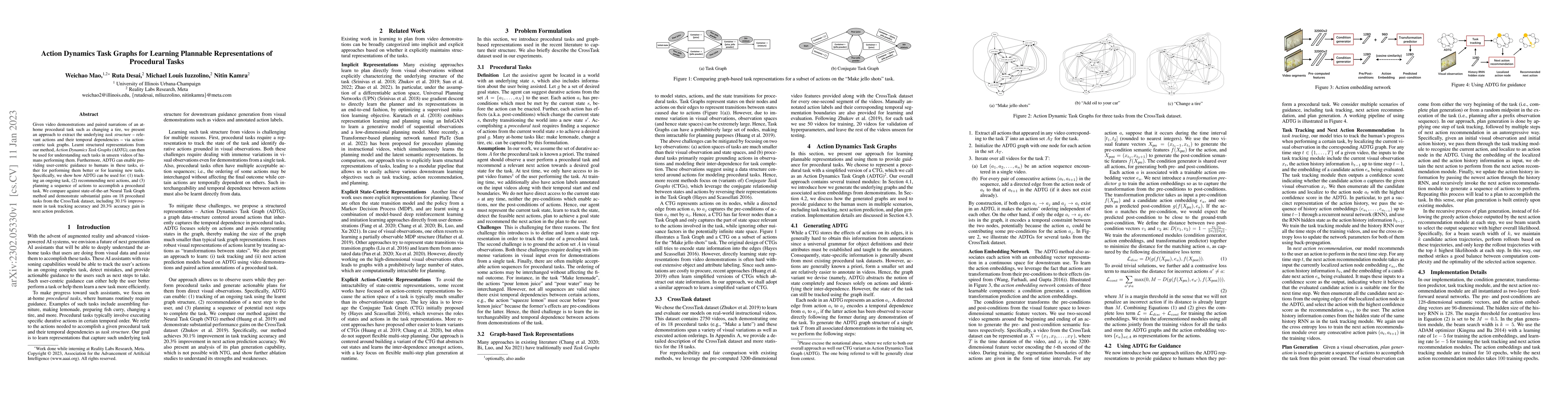 Thumbnail for Action Dynamics Task Graphs for Learning Plannable Representations of
  Procedural Tasks