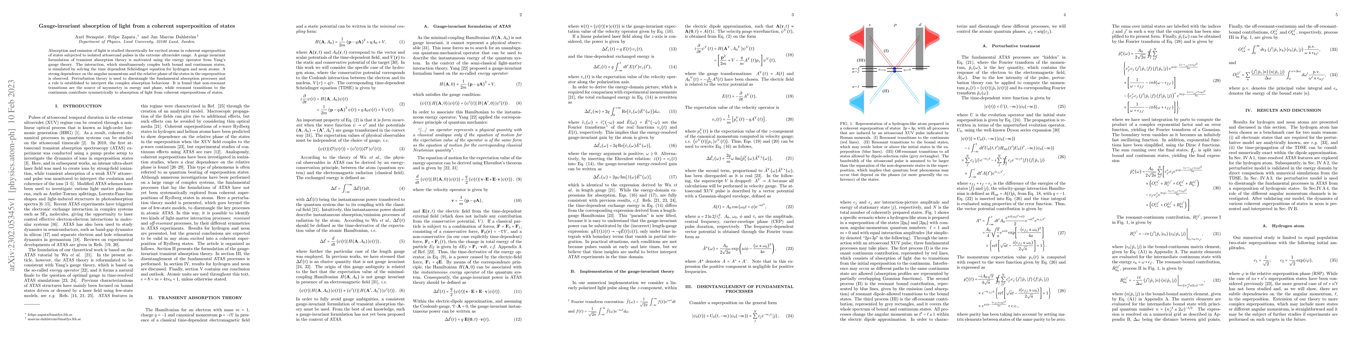 Thumbnail for Gauge-invariant absorption of light from a coherent superposition of
  states