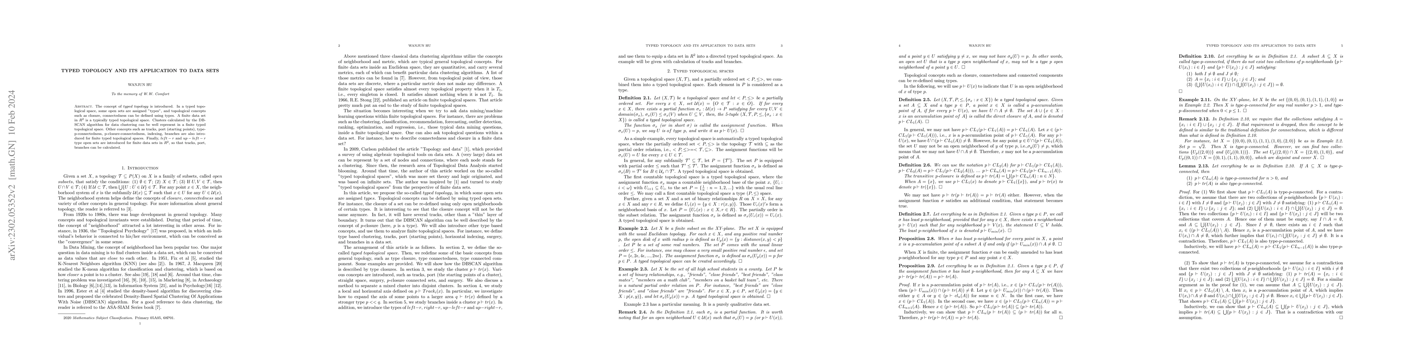 Thumbnail for Typed topology and its application to data set