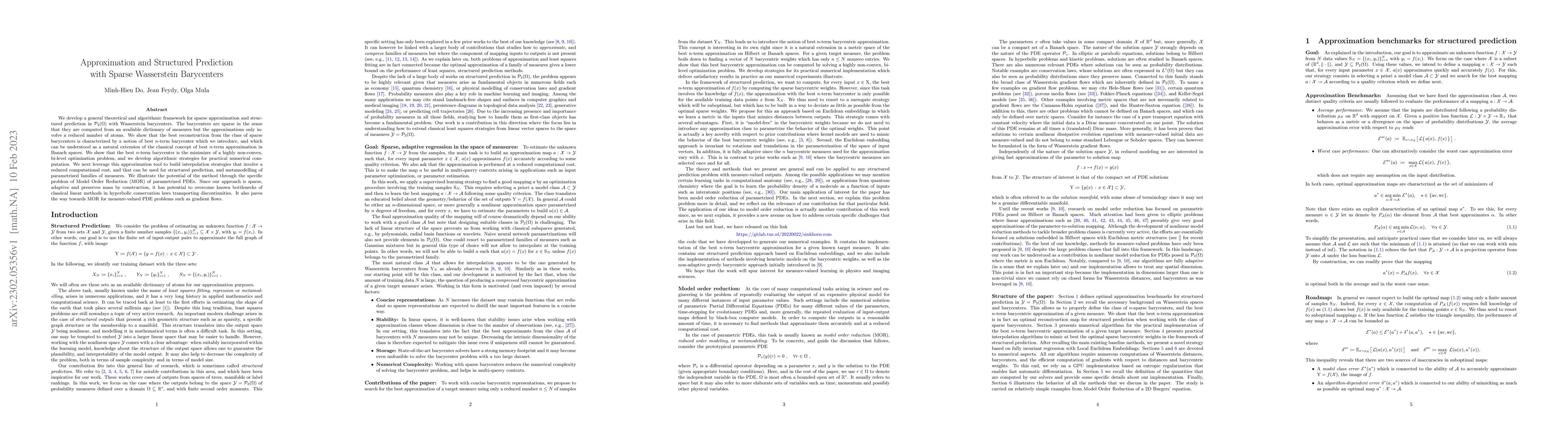 Thumbnail for Approximation and Structured Prediction with Sparse Wasserstein
  Barycenters