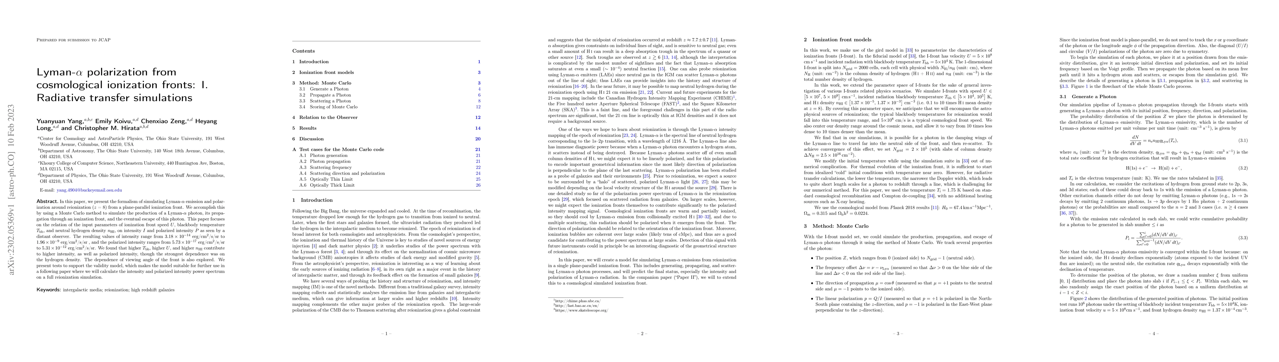 Thumbnail for Lyman-{\alpha} polarization from cosmological ionization fronts: I.
  Radiative transfer simulations