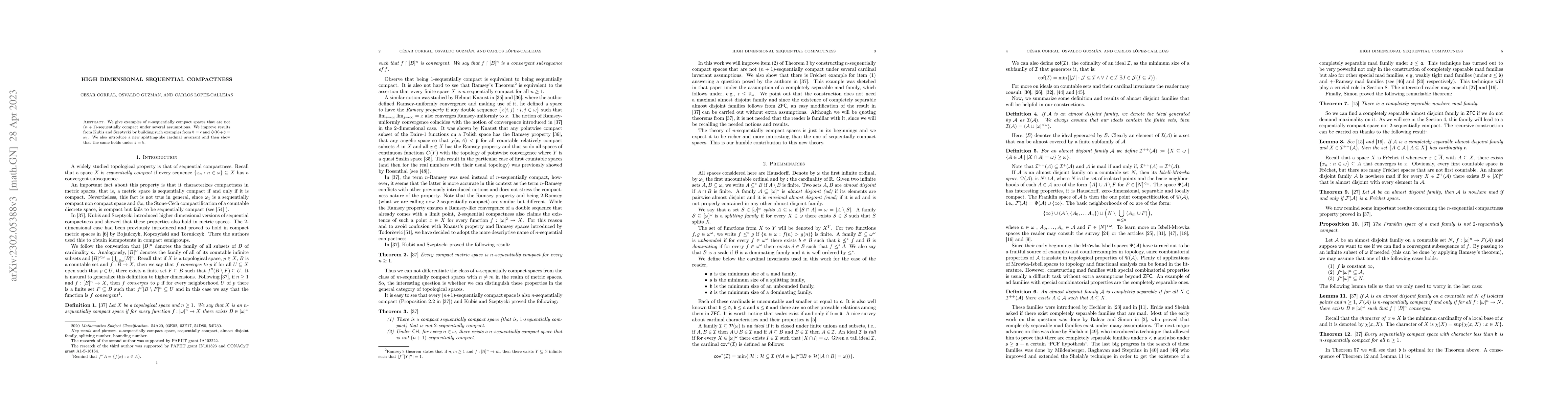 Thumbnail for High dimensional sequential compactness