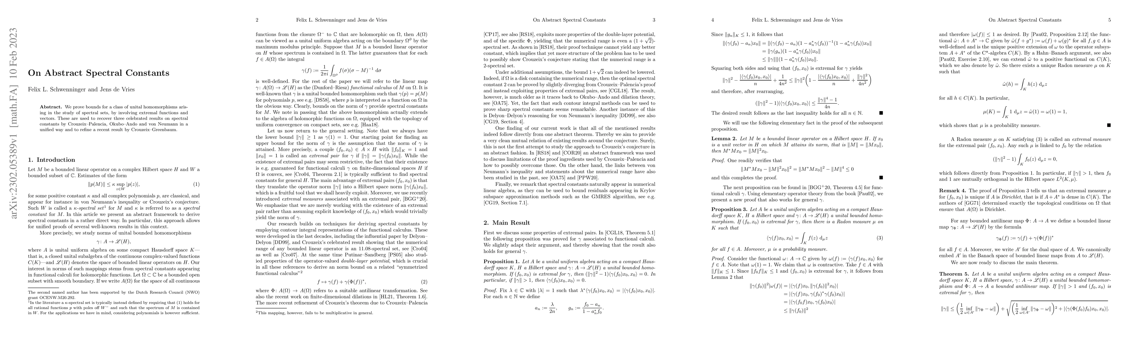 Thumbnail for On Abstract Spectral Constants