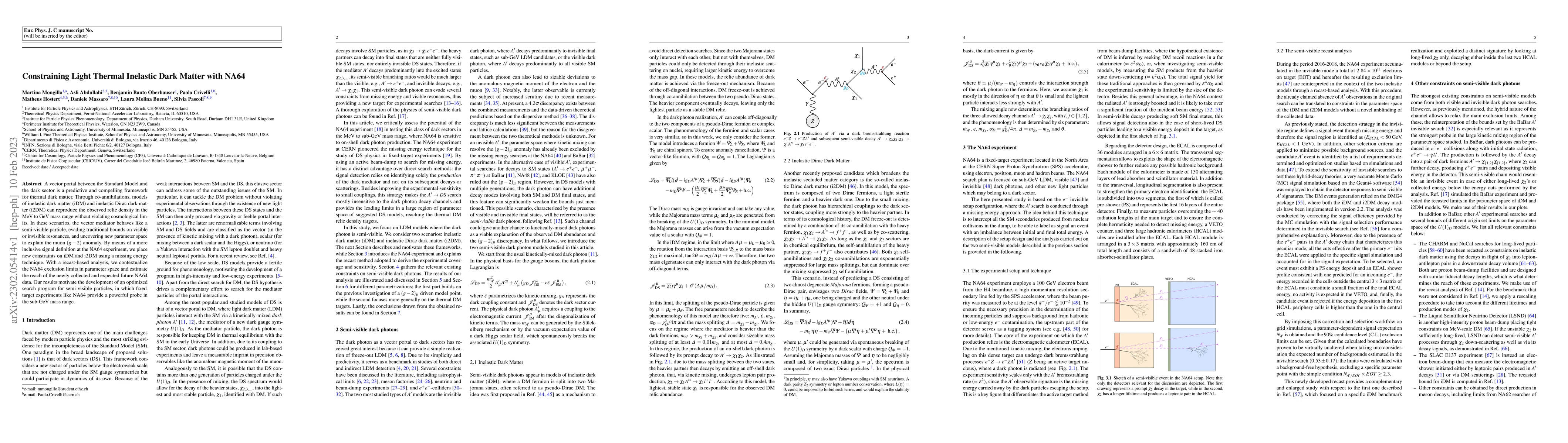 Thumbnail for Constraining Light Thermal Inelastic Dark Matter with NA64