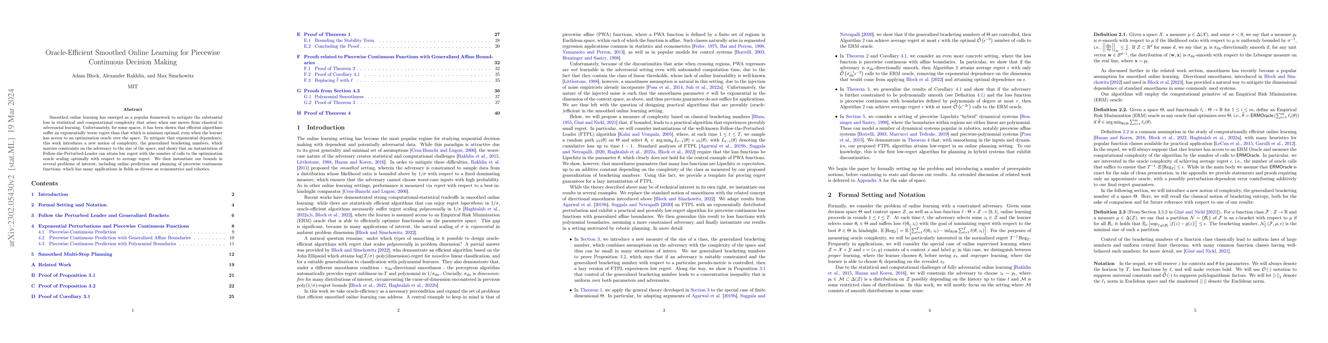 Thumbnail for Oracle-Efficient Smoothed Online Learning for Piecewise Continuous
  Decision Making