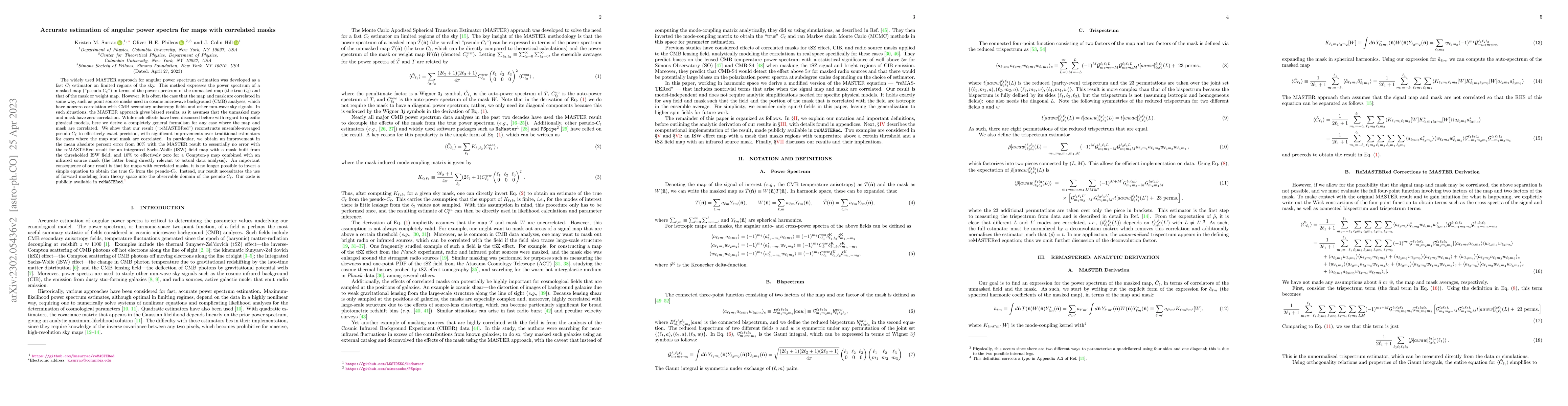 Thumbnail for Accurate estimation of angular power spectra for maps with correlated
  masks