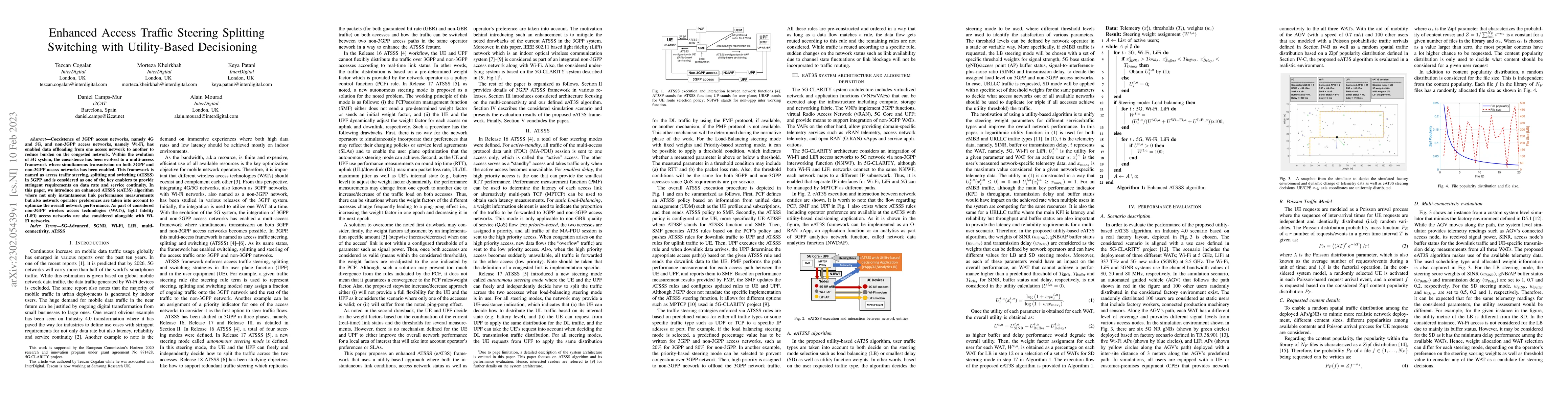 Thumbnail for Enhanced Access Traffic Steering Splitting Switching with Utility-Based
  Decisioning