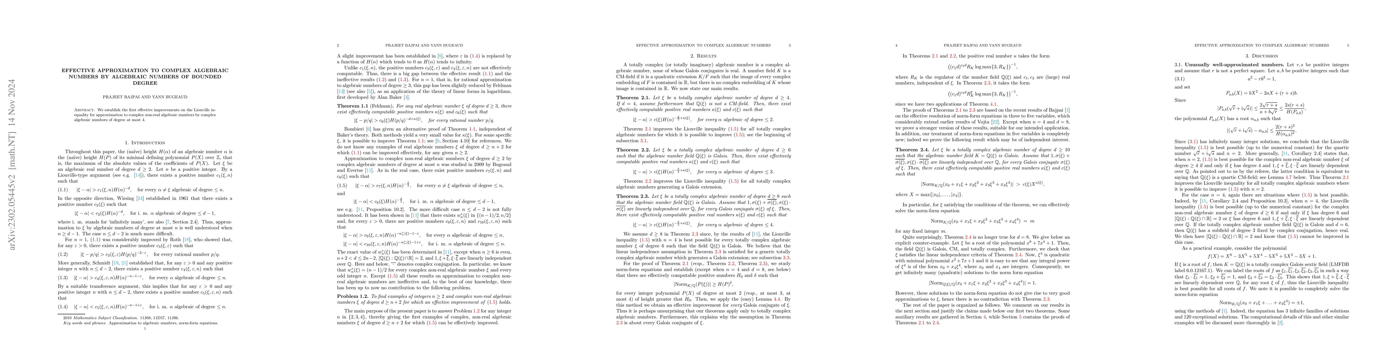 Thumbnail for Effective Approximation to Complex Algebraic Numbers by Algebraic
  Numbers of Bounded Degree