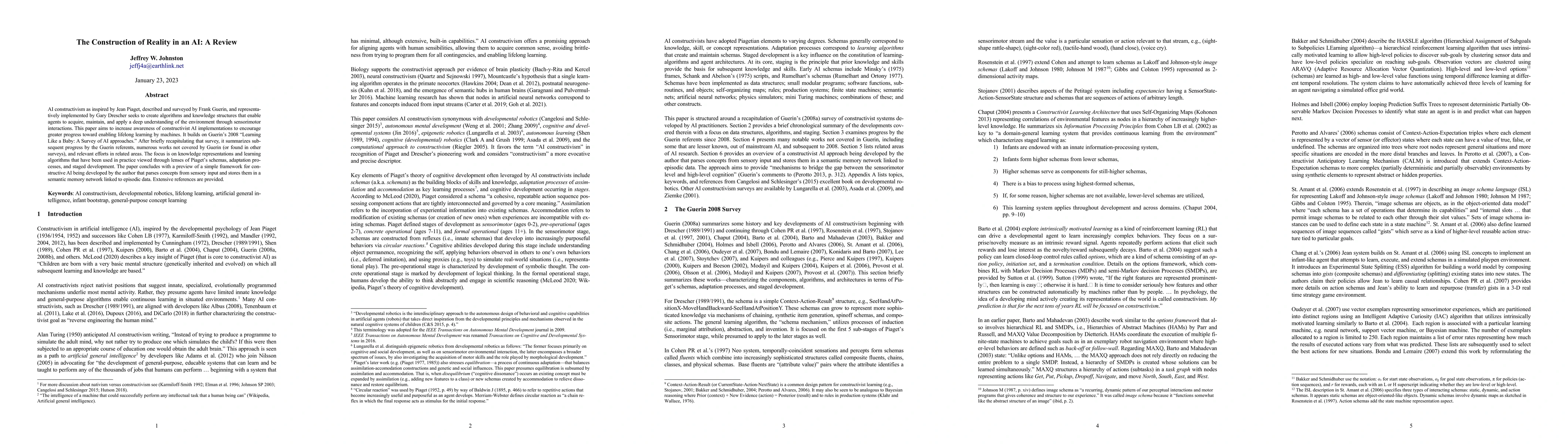 Thumbnail for The Construction of Reality in an AI: A Review