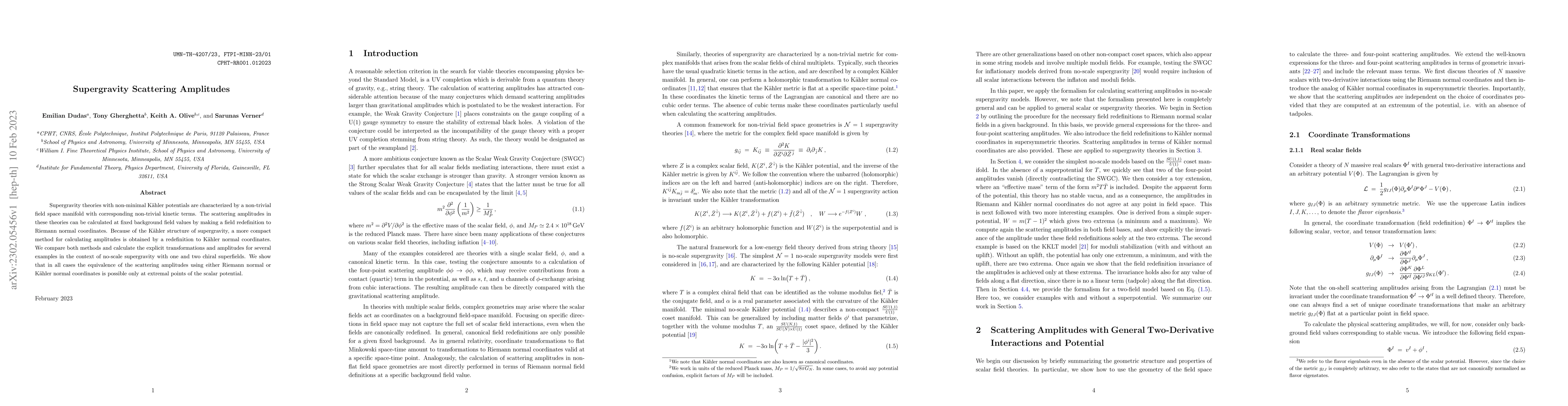 Thumbnail for Supergravity Scattering Amplitudes