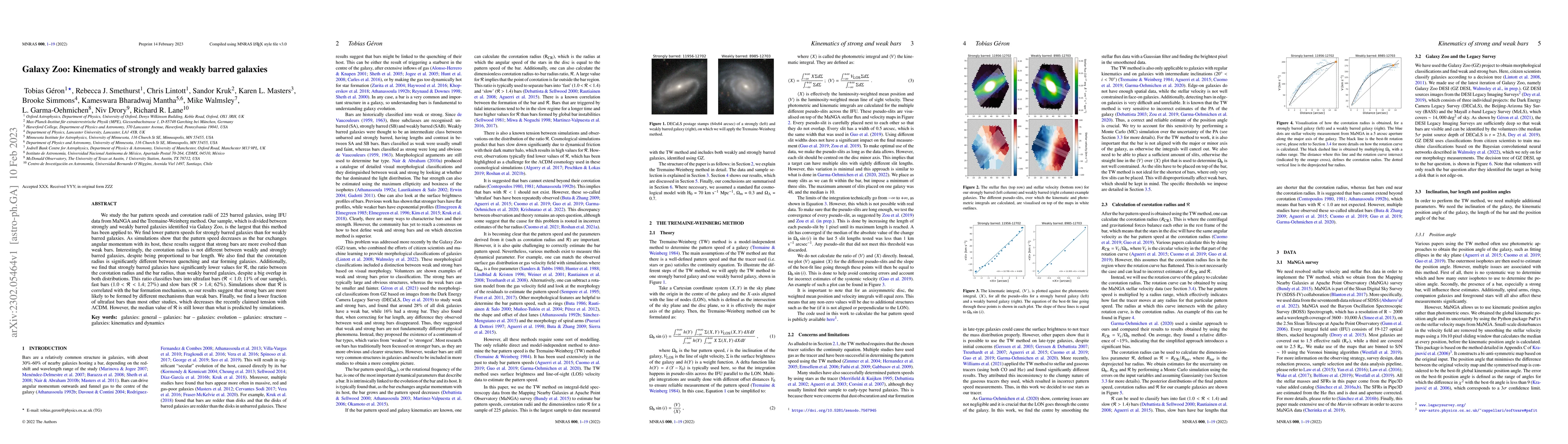 Thumbnail for Galaxy Zoo: Kinematics of strongly and weakly barred galaxies